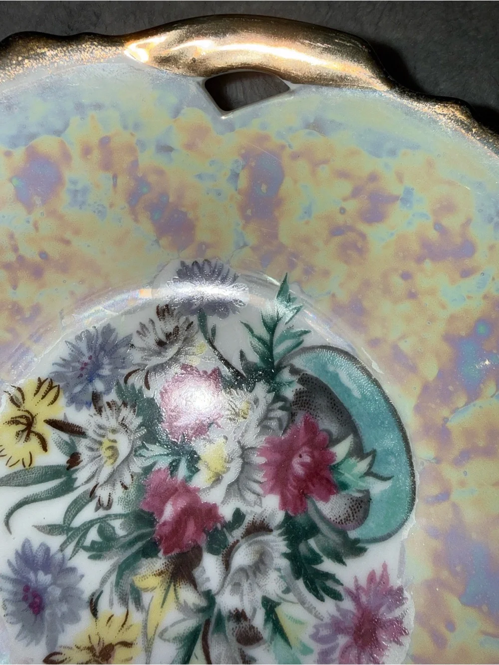 Vintage Trimont Ware Japan Lusterware Floral Porcelain Bowl Set Gold Gilt